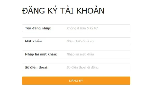 Đăng ký tài khoản trên typhu88