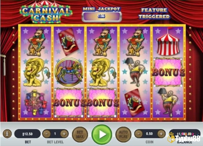 Trải nghiệm các tính năng biểu tượng chủ đề độc đáo của Carnival Cash