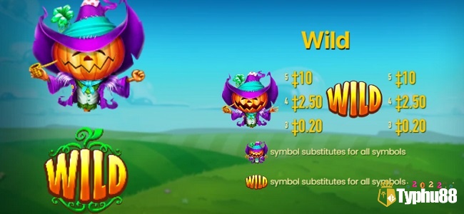 Với chủ đề Halloween, slot có 2 biểu tượng hoang dã