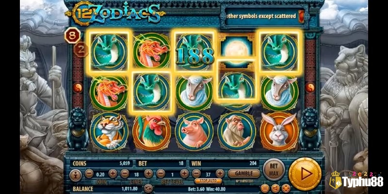 12 Zodiacs là game slot phát triển bởi Habanero, chủ đề về văn hóa Trung Quốc