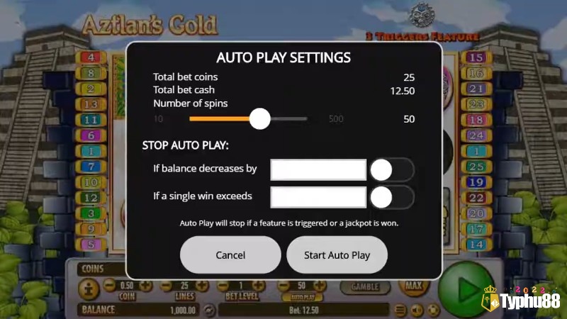 Auto Play với mức cược cố định giúp tự động hóa quá trình chơi game