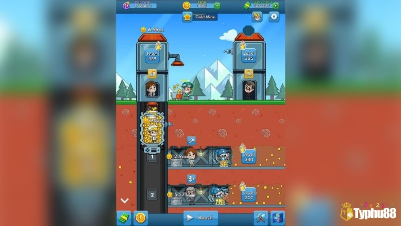 Game Idle Miner Tycoon có đồ họa 2D đẹp và sống động