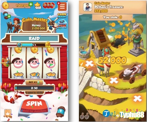 Đồ hoạ của game Coin Master được thiết kế vô cùng đẹp mắt và sống động