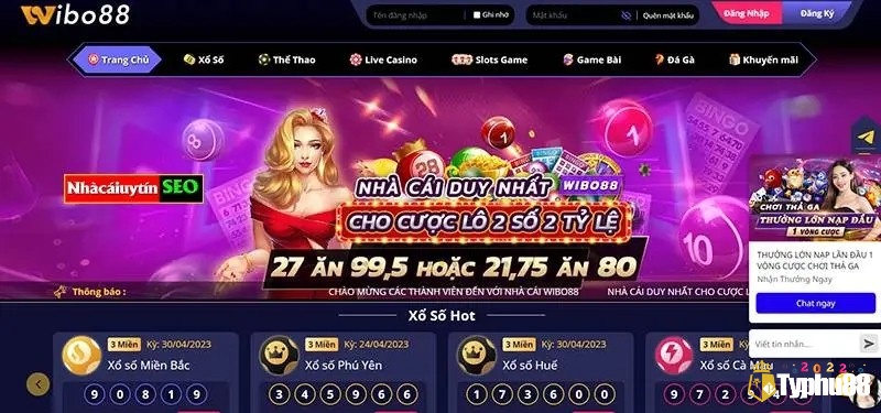 Wibo88 là web cược luôn gây bão bởi độ đẳng cấp và chịu chi của mình