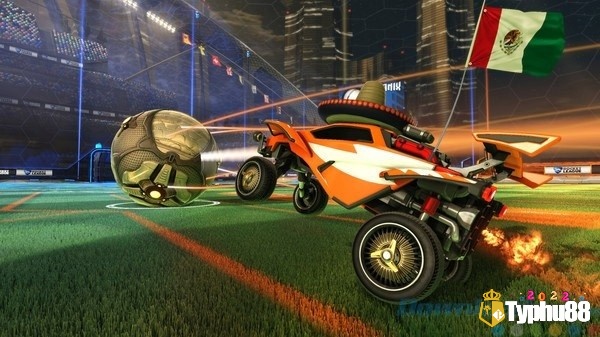 Điều khiển ô tô để sút bóng trong trò chơi Rocket League