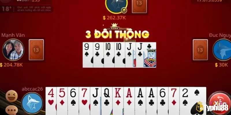 Ba đôi thông trong game bài này anh em có thể sử dụng để chặt một con heo nhé