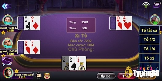 Nắm một số tùy chọn cơ bản trong một ván bài xì tố online