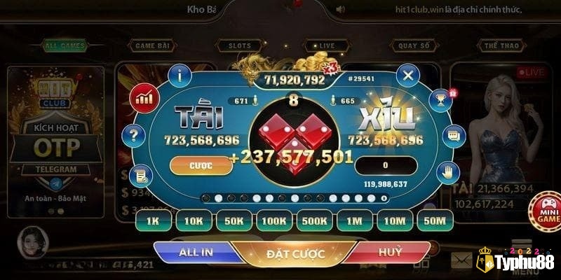 Tính điểm tài xỉu bằng tổng 3 viên xúc xắc