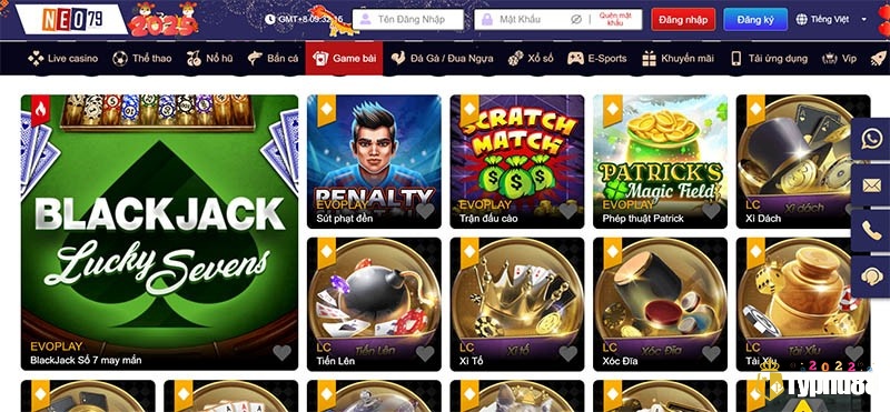 Các trò chơi game bài trực tuyến NEO79 đa dạng với nhiều trò chơi quen thuộc