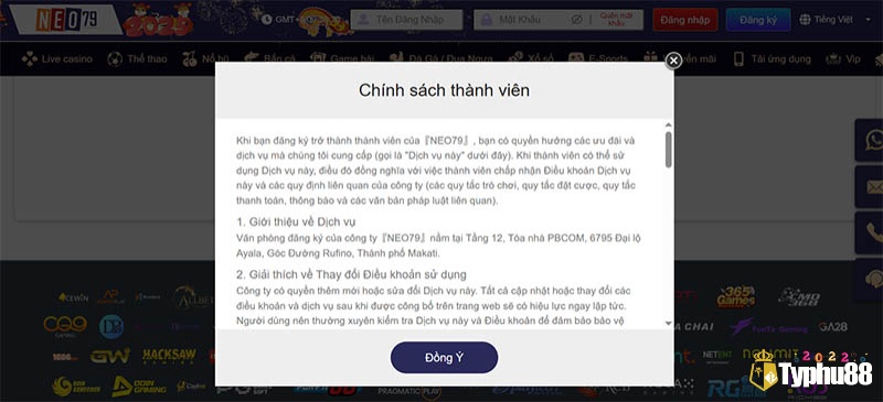 Bạn lưu ý đọc kỹ các điều khoản dịch vụ NEO79 để không vi phạm chính sách nhà cái nhé