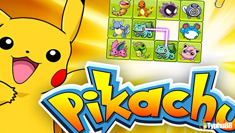 Hình ảnh Pikachu và các biểu tượng quen thuộc với màu sắc tươi sáng