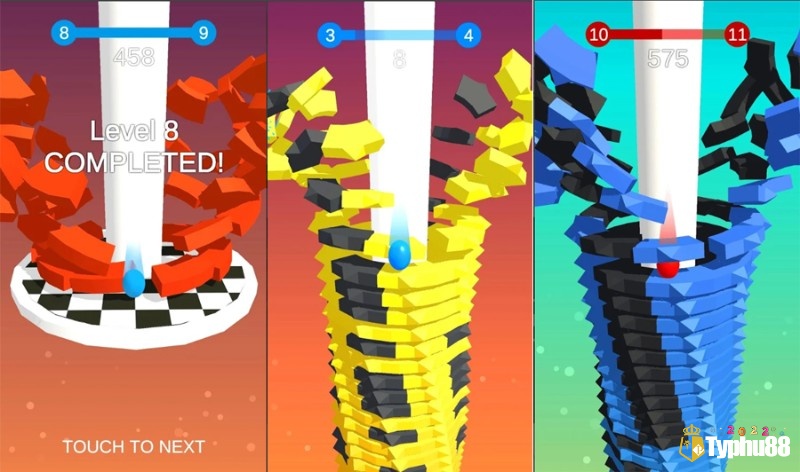 Stack Ball giúp giải tỏa căng thẳng với những cú rơi mạnh mẽ