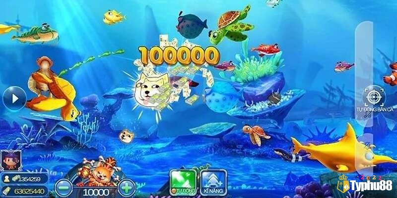 Các kỹ thuật bắn chéo, bắn dự đoán và kẹp đạn tiêu diệt cá lớn khi chơi bắn cá thủy cung