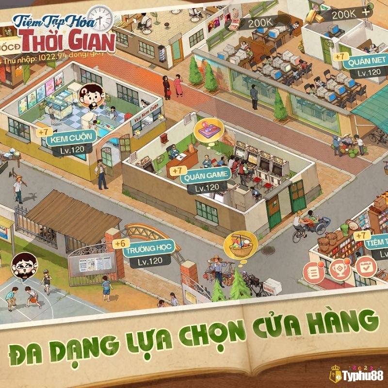 Giao diện tiệm tạp hóa dễ thương trong game mobile mới nhất Tiệm Tạp Hóa Thời Gian Mobile