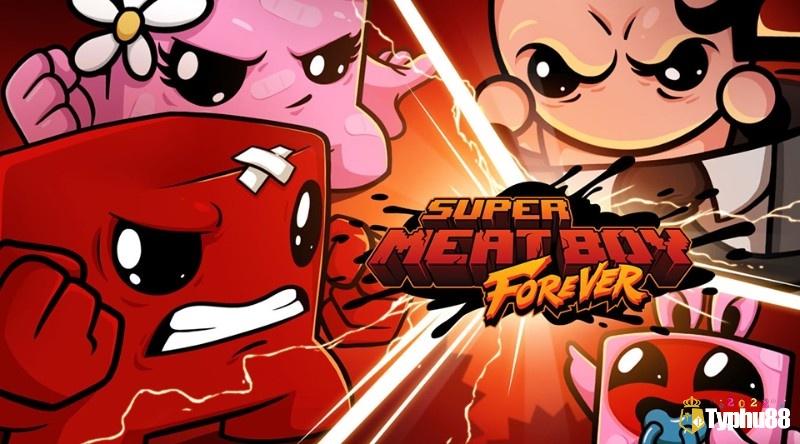 Game ức chế platformer Super Meat Boy Forever với tốc độ nhanh và độ khó cao