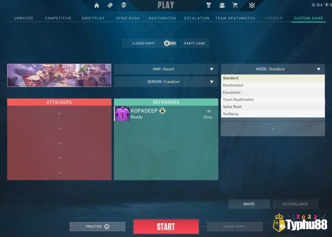 Làm nóng trong The Range, chơi Deathmatch và Unrated để rèn kỹ năng.