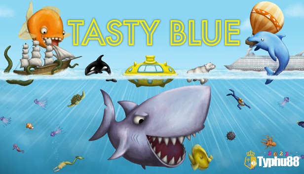 Game cá lớn nuốt cá bé với cá vàng trong Tasty Blue lớn dần và nuốt tàu thuyền, con người.