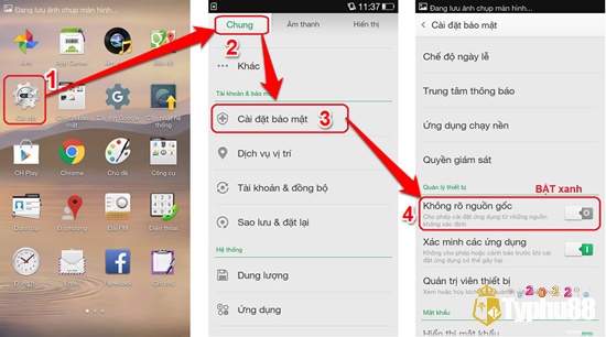 Cài đặt Tru tiên game mobile cho điện thoại Android từ file APK