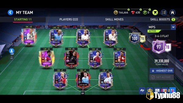Đội hình cầu thủ nổi tiếng trong FIFA Mobile với bản quyền giải đấu chính thức.