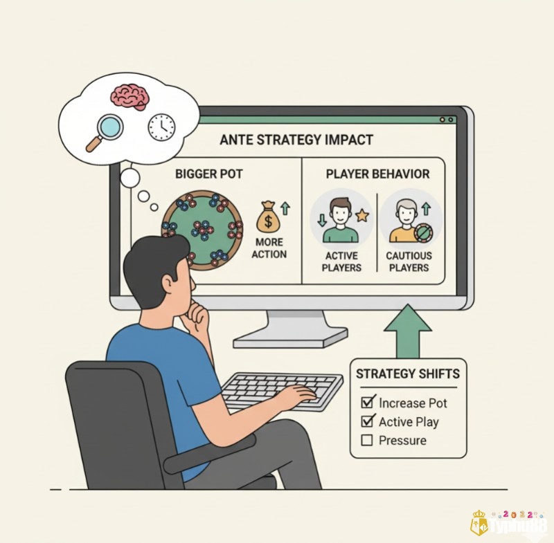 Người chơi nghiên cứu cách Ante bet tác động đến chiến lược và hành vi trong Poker, khuyến khích chơi chủ động hơn