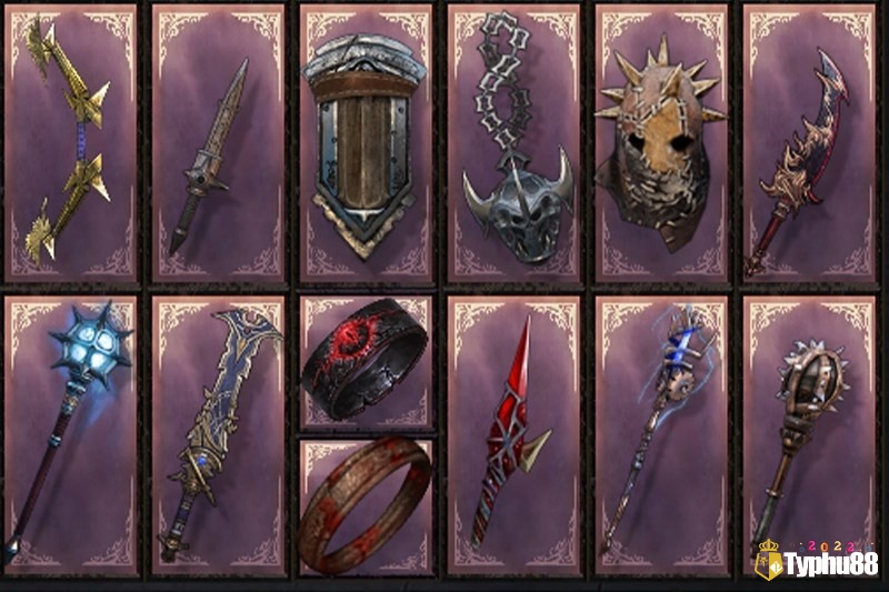 Hệ thống vũ khí trong game đa dạng giúp bạn tăng sức mạnh chiến đấu cho nhân vật của mình