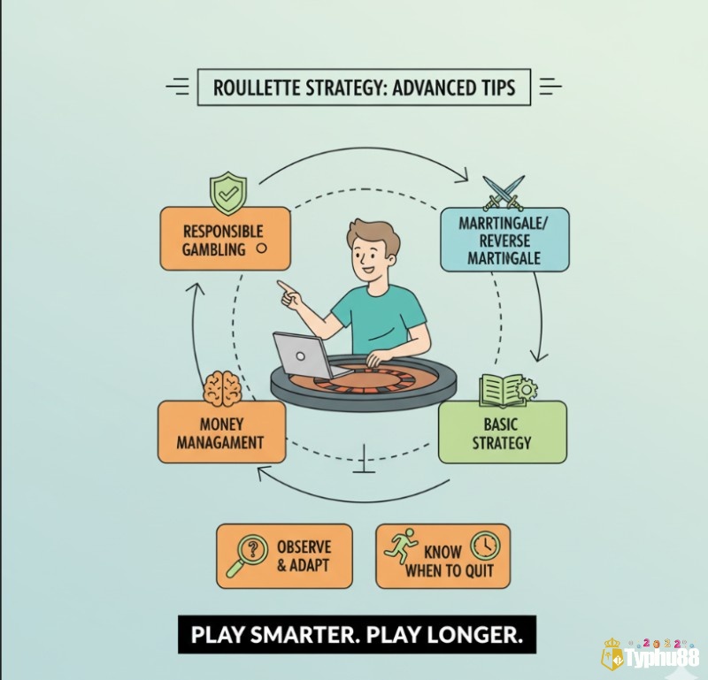 Người chơi Roulette American sử dụng chiến thuật hiệu quả để tăng tỷ lệ thắng, quản lý vốn và chơi có trách nhiệm