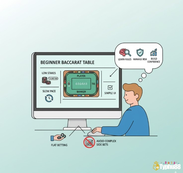Người mới chơi baccarat chọn bàn cược nhỏ để học luật, thử chiến thuật và kiểm soát rủi ro tài chính hiệu quả