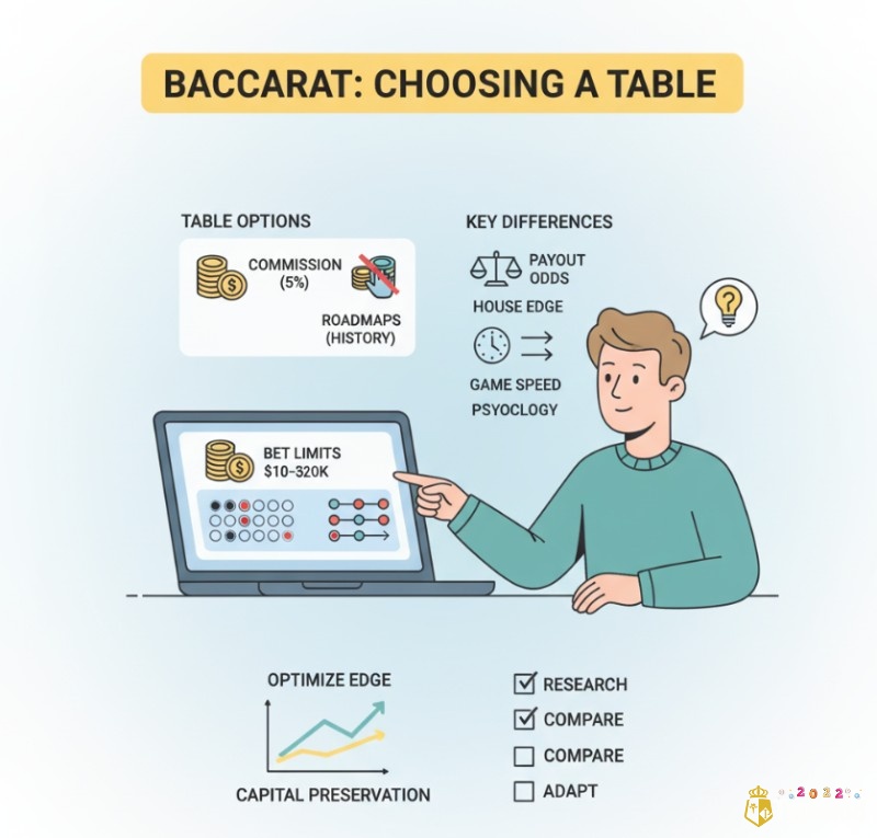 Người chơi Baccarat online phân tích các yếu tố bàn chơi như hoa hồng, giới hạn cược và lịch sử ván để tối ưu hóa lợi thế và quản lý vốn