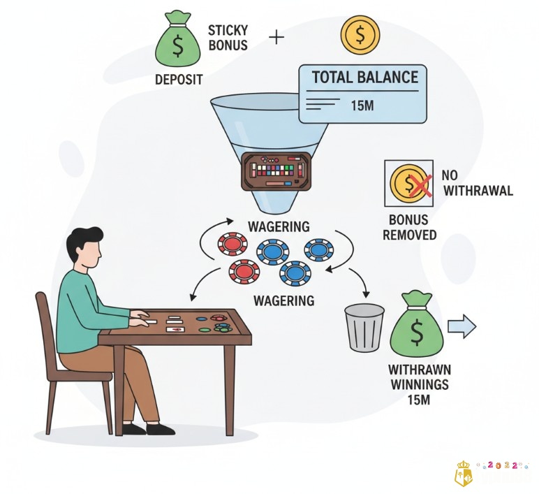 Hiểu sticky bonus trong baccarat, giúp người chơi tách bạch tiền gốc, tiền thưởng không rút được và tiền thắng hợp lệ