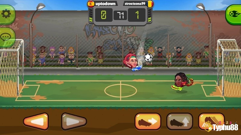 Nhân vật Head Ball 2 đối đầu 1vs1 với hiệu ứng kỹ năng và khung thành nhỏ