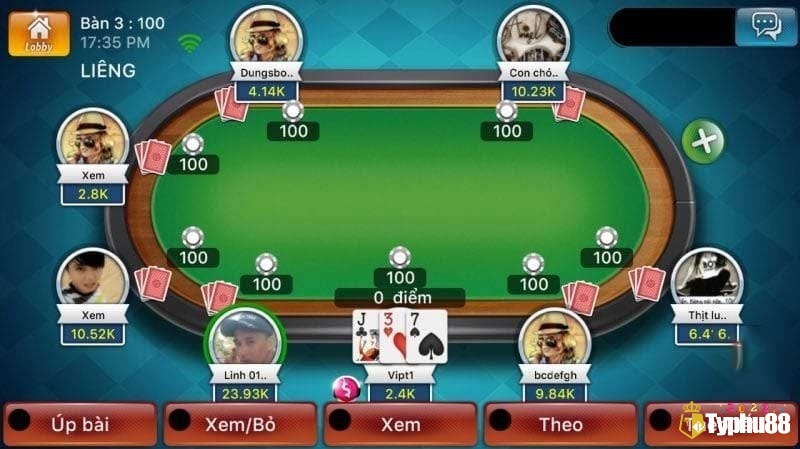 Dựa trên 3 lá bài liêng mà người chơi sẽ chọn hành động cược tố phù hợp