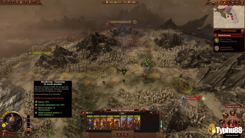 Đạo quân Blood Host của Khorne tiến công nhiều hướng trên bản đồ chiến dịch