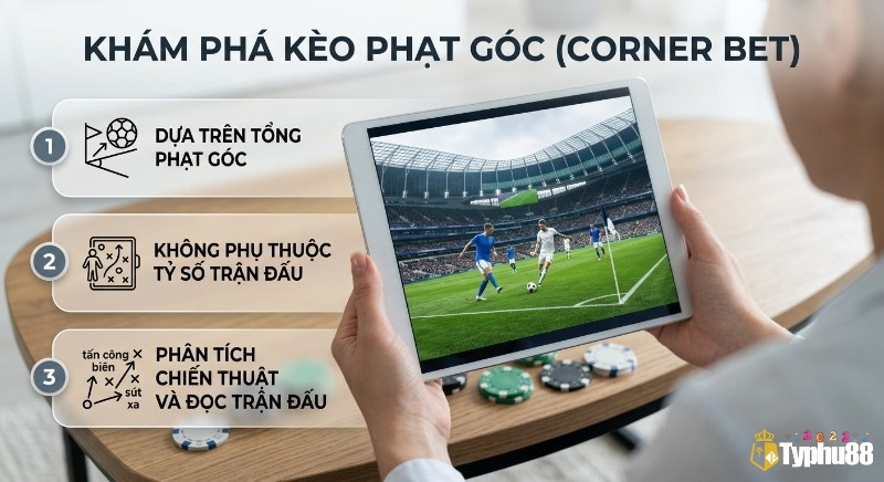 Quy trình 3 bước giải mã kèo phạt góc (Corner bet): dựa tổng phạt góc, không phụ thuộc tỷ số và phân tích chiến thuật trận đấu