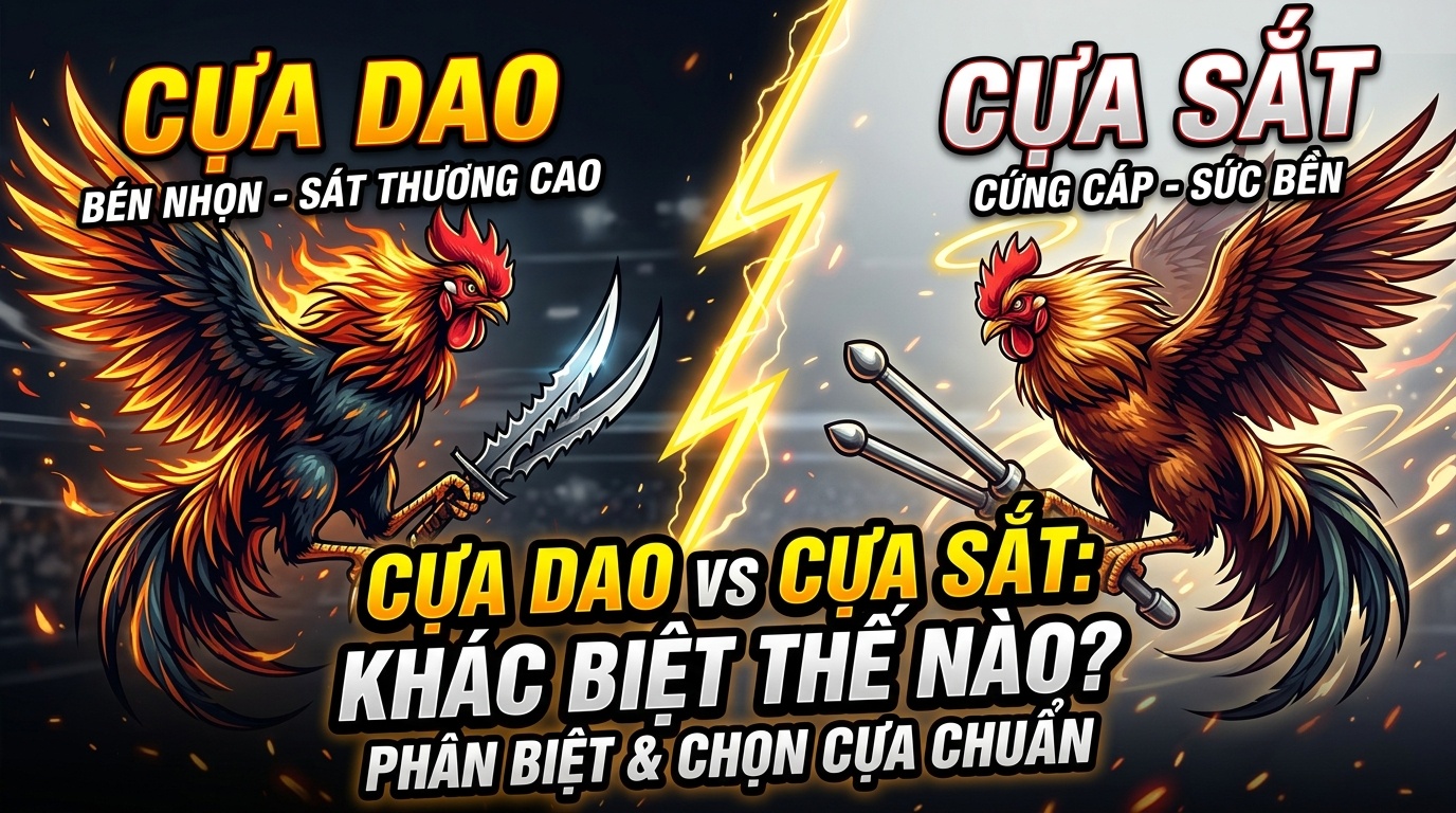 Cựa dao cựa sắt khác nhau: Phân biệt & chọn cựa chuẩn cho gà