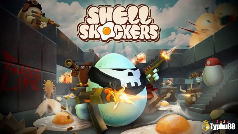 Shell Shockers với nhân vật quả trứng cầm súng trong trận đấu online