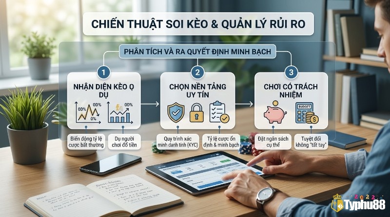 Chiến thuật soi kèo và quản lý rủi ro: nhận diện kèo dụ, chọn nền tảng uy tín với KYC, chơi có trách nhiệm đặt ngân sách