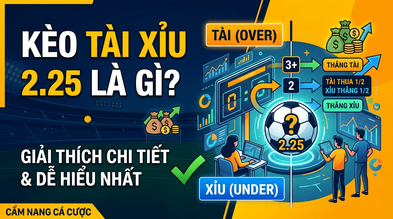Kèo tài xỉu 2.25 là gì? Giải thích chi tiết, dễ hiểu nhất