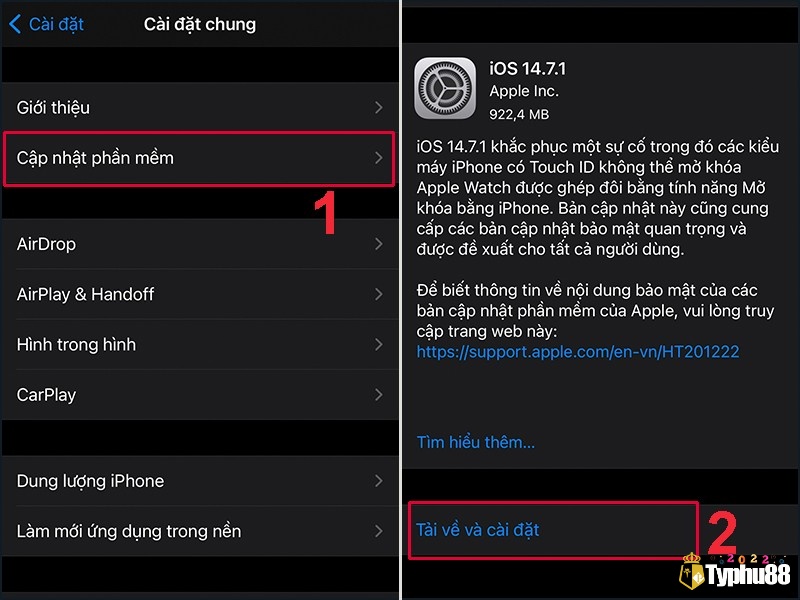 Kiểm tra phiên bản iOS trước khi lựa chọn phương pháp cài đặt